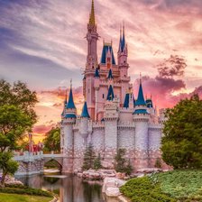 Схема вышивки «Замок Диснея на закате»