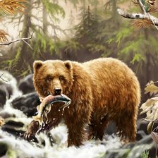 Оригинал схемы вышивки «Медведь Гризли» (№2160184)