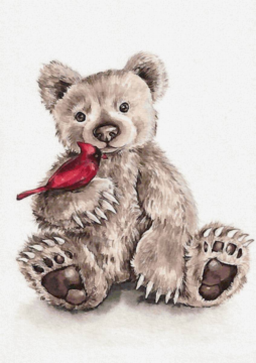 мишка - медведь, птица, игрушка - предпросмотр