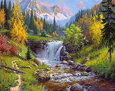 Горный ручей - горы, природа, река - оригинал