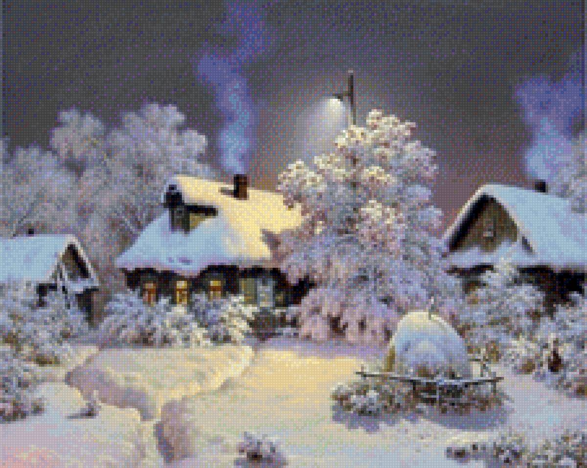 Зимняя ночь - ночь, зима - предпросмотр