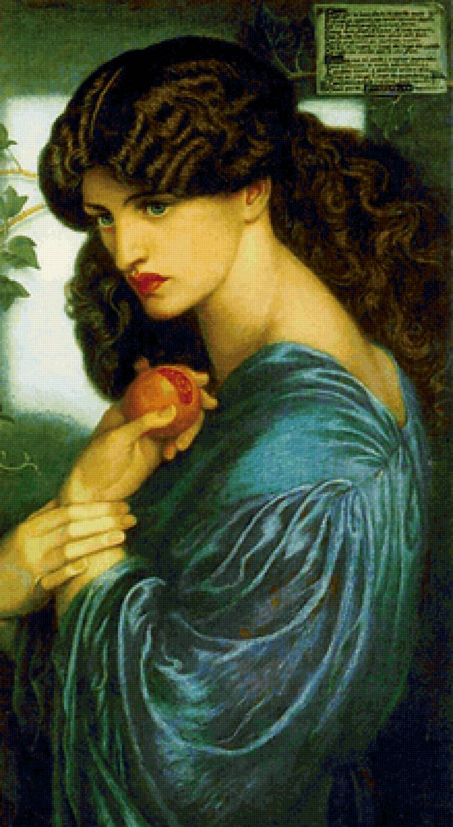 Данте Габриэль Россетти. Прозерпина - живопись, портрет, прерафаэлиты, 19 век, девушка - предпросмотр