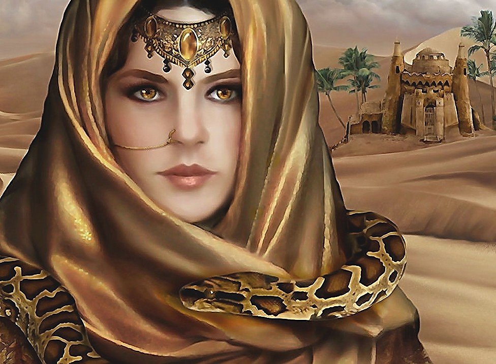 Заклинательница змей - девушки ближнего востока - оригинал