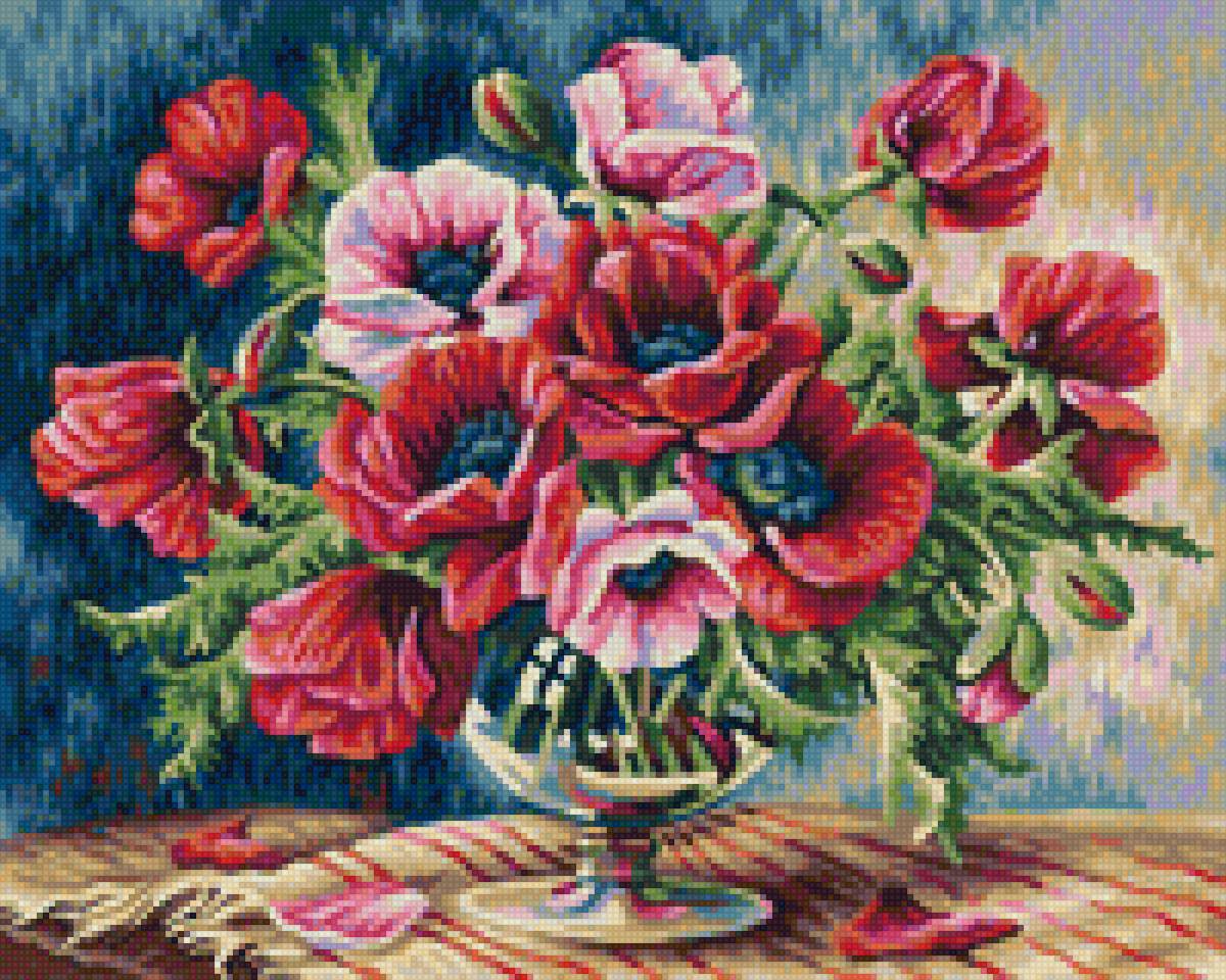 Маковый букет - маки, натюрморт, цветы - предпросмотр