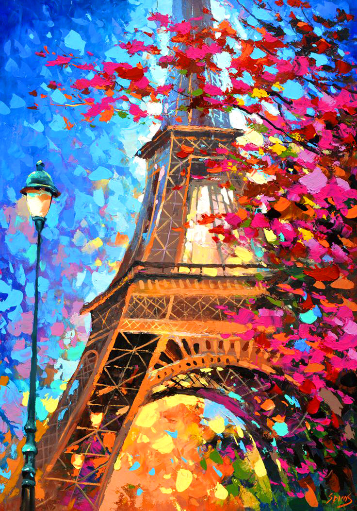 Осень в Париже - башня, пейзаж - оригинал