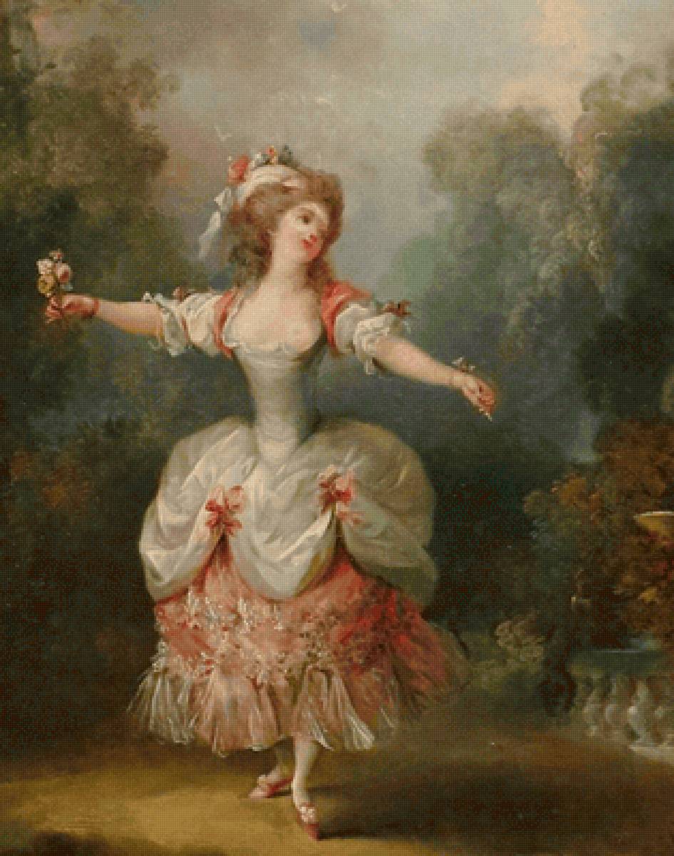 Jean-Frédéric Schall. Придворная танцовщица - портрет, девушка, живопись, 18 век - предпросмотр