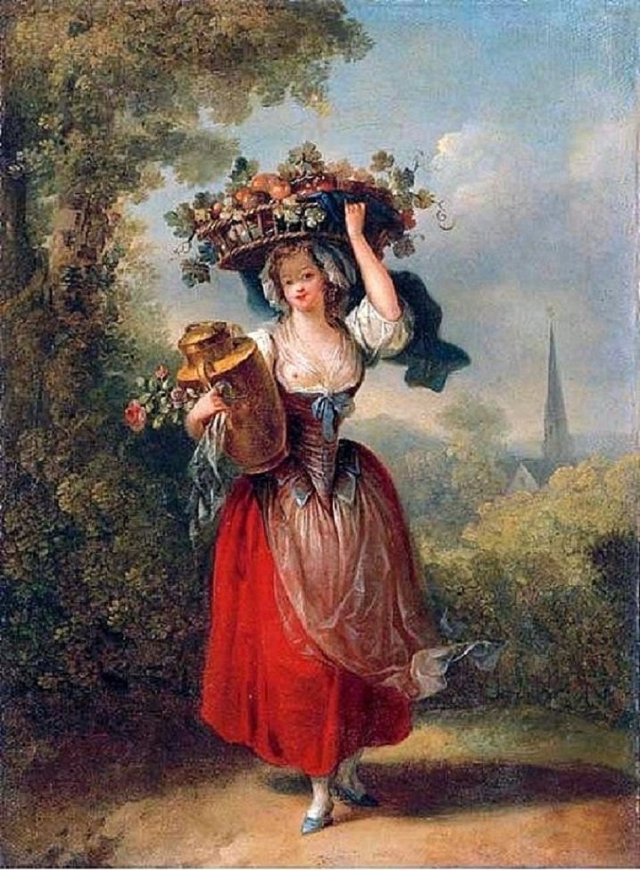Jean-Frédéric Schall. Крестьянка - живопись, портрет, девушка, 18 век - оригинал