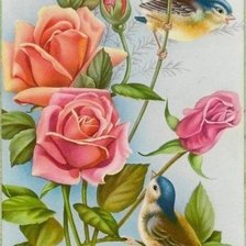 Схема вышивки «птицы розы»