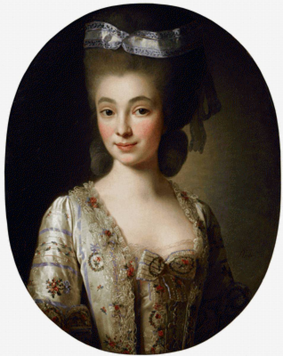 ALEXANDER ROSLIN. Портрет молодой дворянки - портрет, девушка, 18 век, живопись - предпросмотр