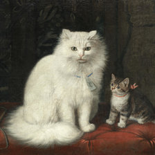 Схема вышивки «Horatio Henry Couldery. Кошка с котёнком»