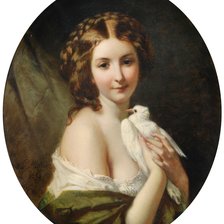 Оригинал схемы вышивки «Karl Friedrich Johann von Müller. Девушка с голубем» (№2161041)