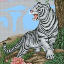 Оригинал схемы вышивки «белый тигр» (№2161103)