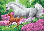 Схема вышивки «лошадь с жеребенком 2»