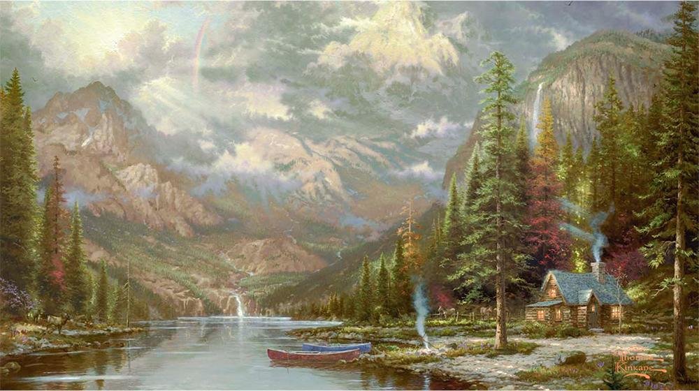 №2161165 - лес, избушка, река - оригинал