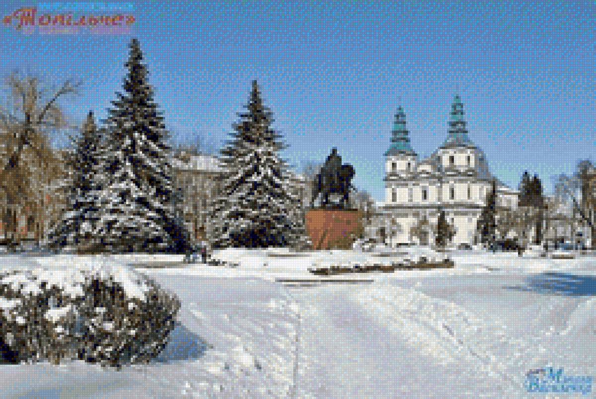 Тернопіль 70 - зима, тернопіль., катедра, місто - предпросмотр