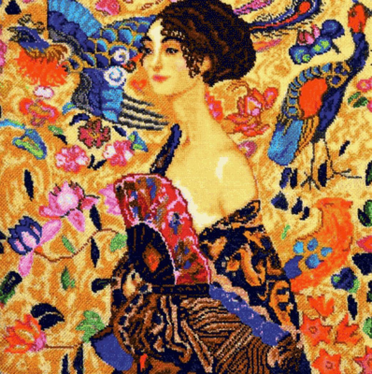 Дама с веером - девушка - предпросмотр