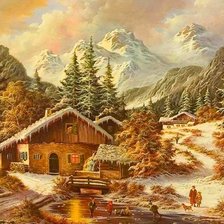 Схема вышивки «Зимний пейзаж»