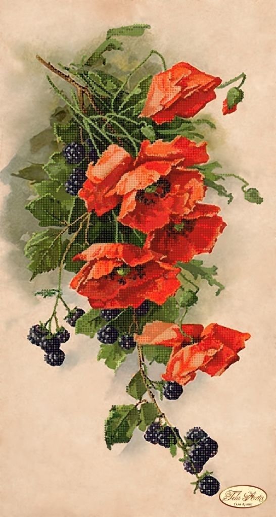 БУКЕТ МАКОВ С ЕЖЕВИКОЙ - оригинал