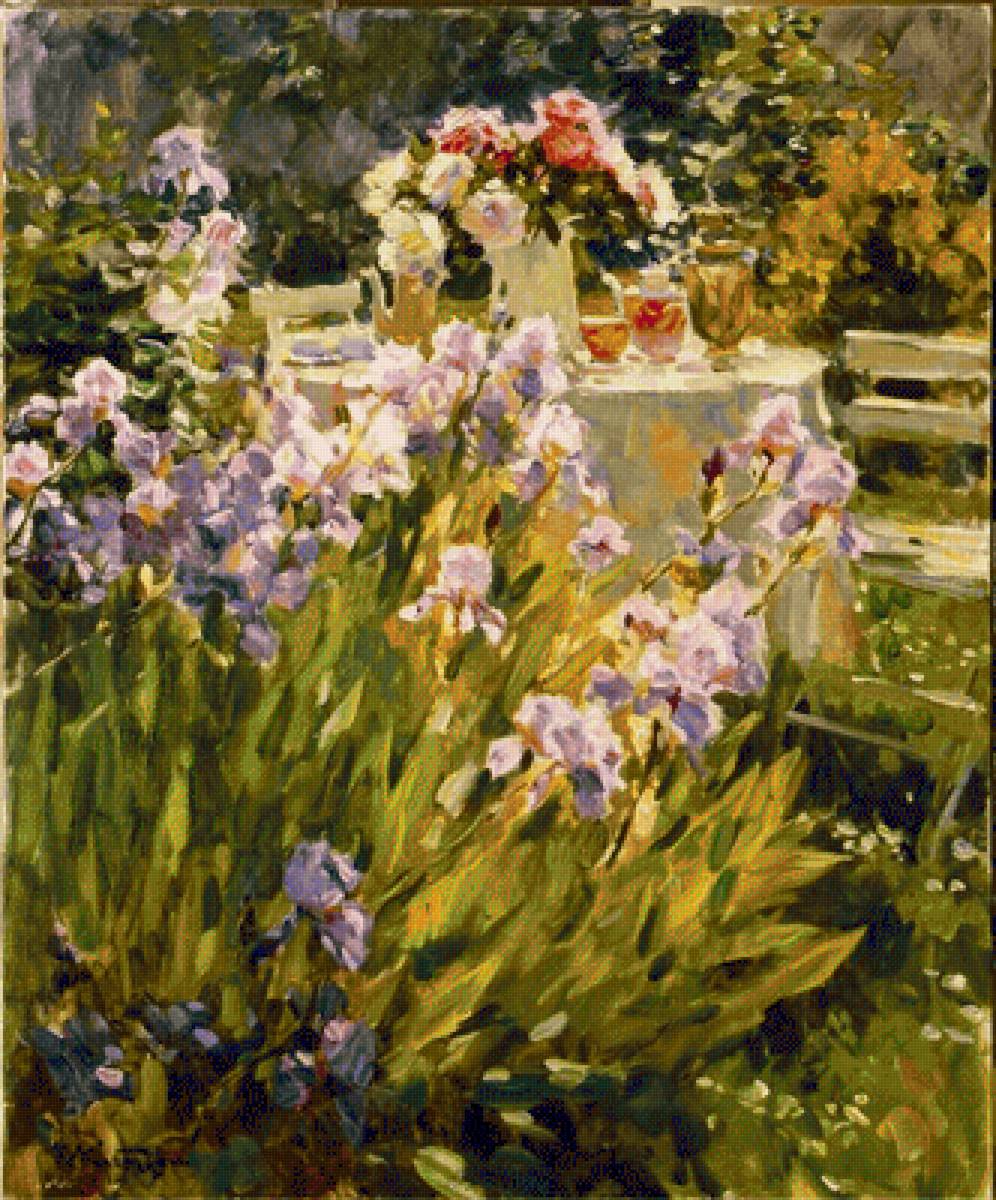 Кротов, сад - лето, сад, петушки, деревня, цветы - предпросмотр