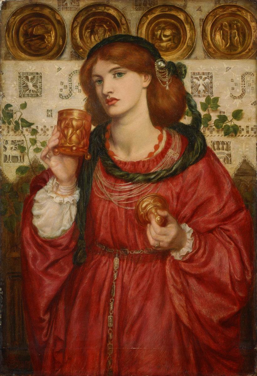 Dante Gabriel Rossetti. Чаша любви - прерафаэлиты, портрет, живопись, девушка, 19 век - оригинал