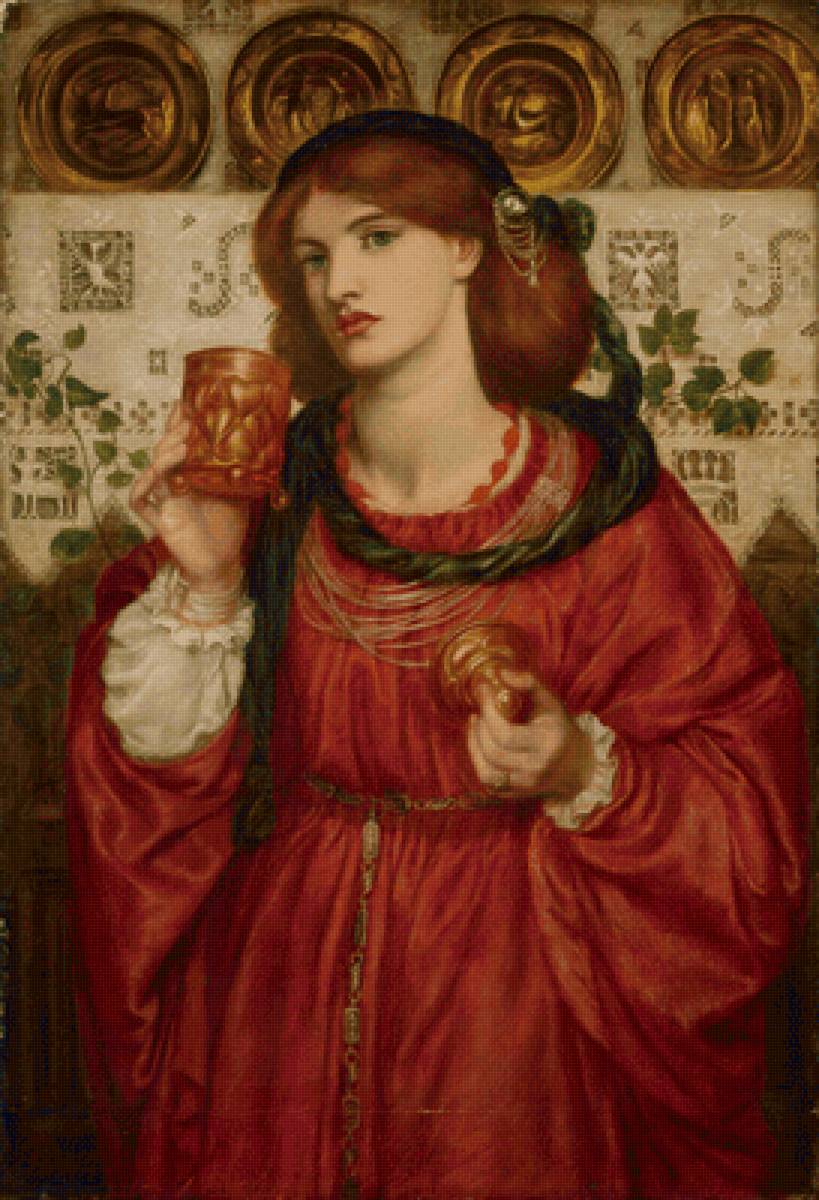 Dante Gabriel Rossetti. Чаша любви - портрет, 19 век, прерафаэлиты, девушка, живопись - предпросмотр