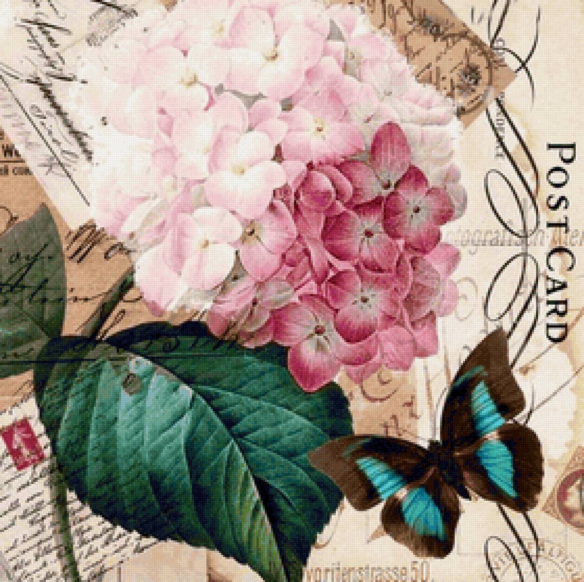 Collage - цветы, бабочки - предпросмотр