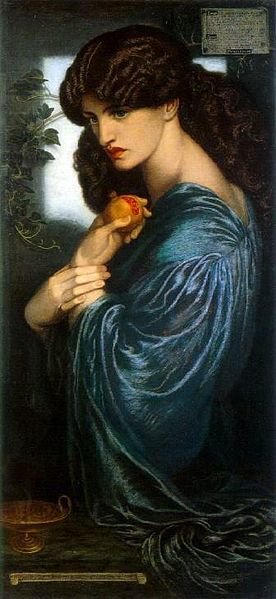Dante Gabriel Rossetti. Прозерпина - девушка, живопись, прерафаэлиты, портрет, 19 век - оригинал