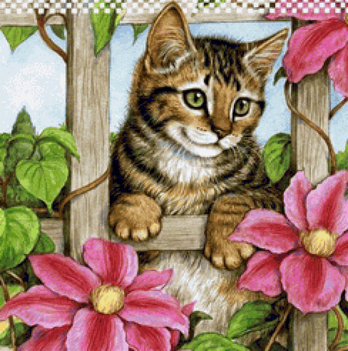 Кот на заборе 4 - кот, животные - предпросмотр