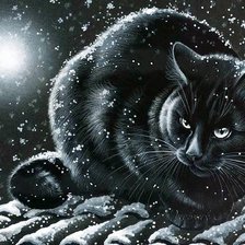 Схема вышивки «Кот на крыше»