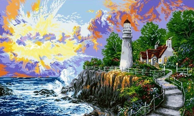 Маяк - море, маяк, природа - оригинал