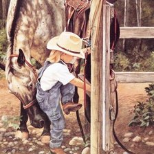 Схема вышивки «Уроки верховой езды»