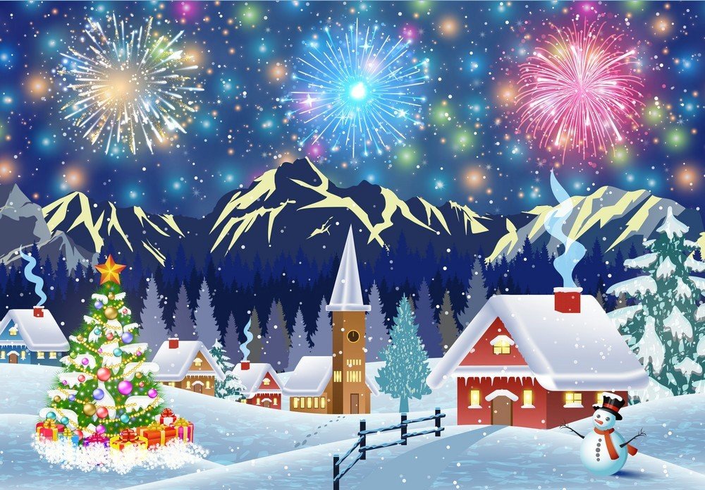 Новогодний пейзаж - оригинал