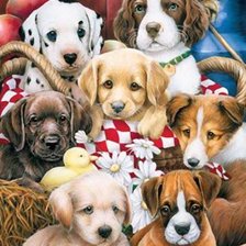 Схема вышивки «grupo de perros»