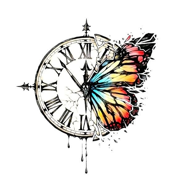 relógio e borboleta - relógio - оригинал