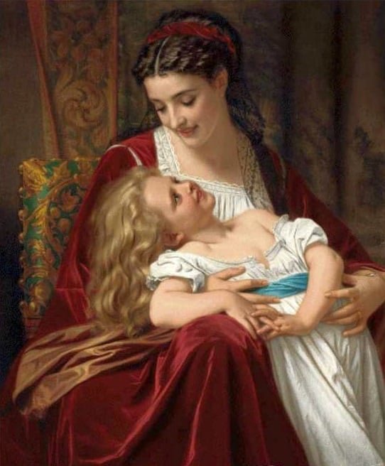 нежный взгляд - мама, девочка - оригинал