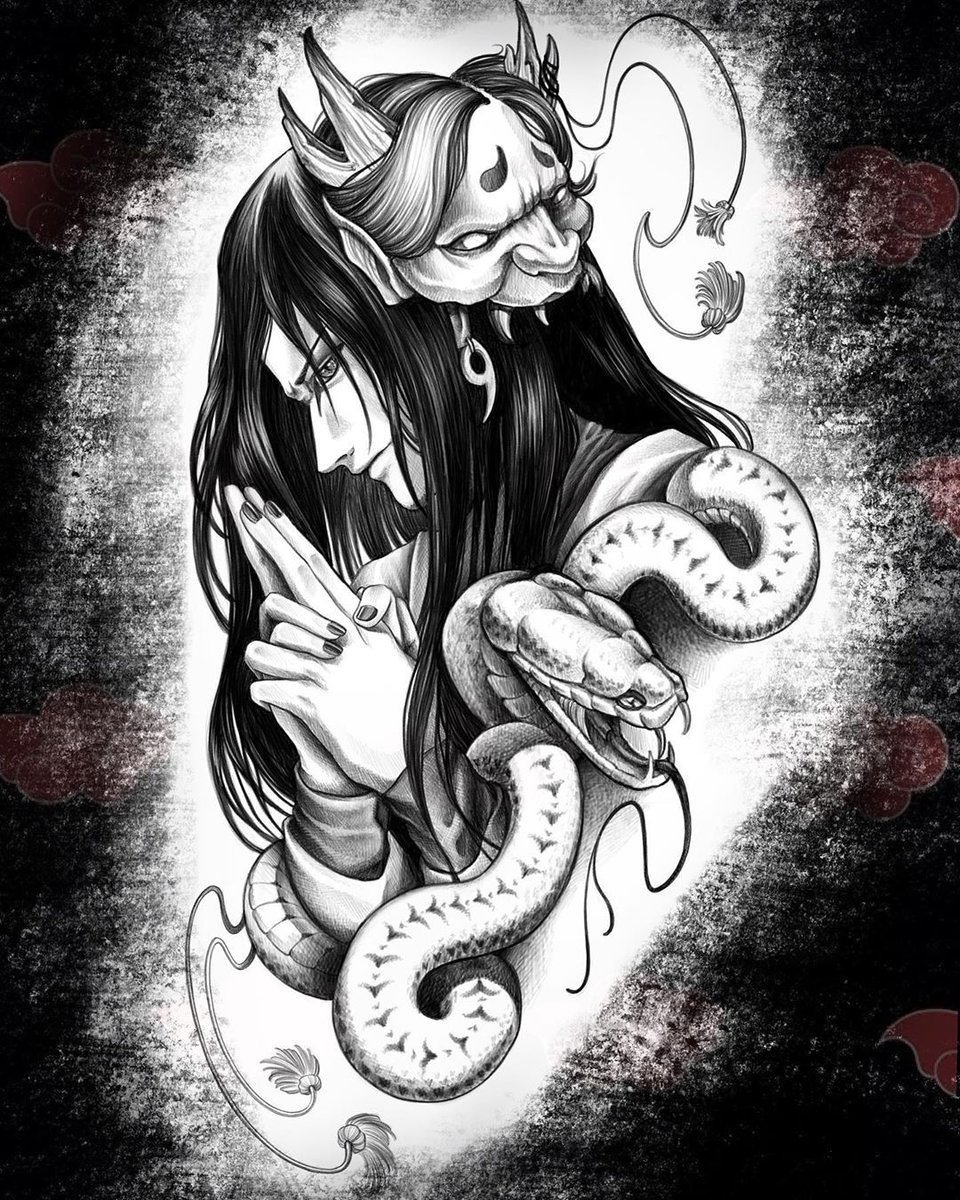 Orochimaru - арт, орочимару, змея, наруто - оригинал