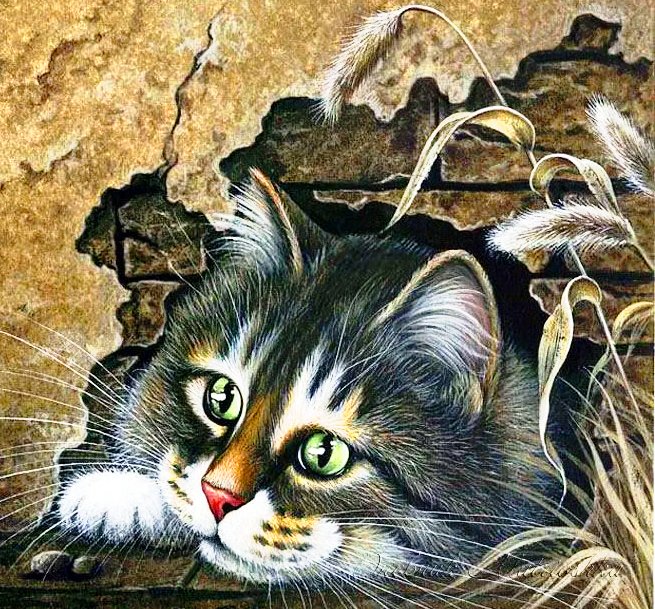 Живет на свете кошка... Художник Ирина Гармашова - кот, животные - оригинал