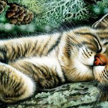 Схема вышивки «Кошачьи сны....Художник Ирина Гармашова»