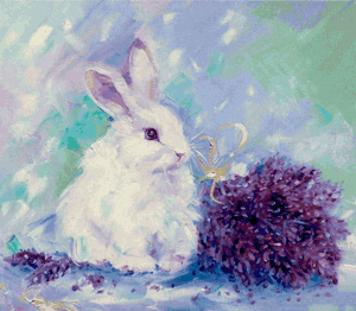 Кролик и лаванда - кролик, лаванда - предпросмотр