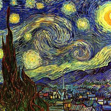 Оригинал схемы вышивки «Ван Гог звездная ночь» (№2167561)