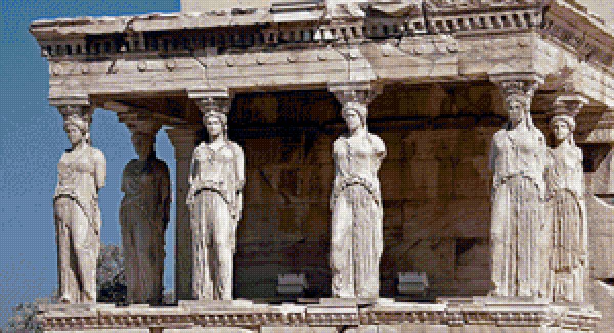Карриатиды - портик поседона, афины, древняя греция, архитектура - предпросмотр
