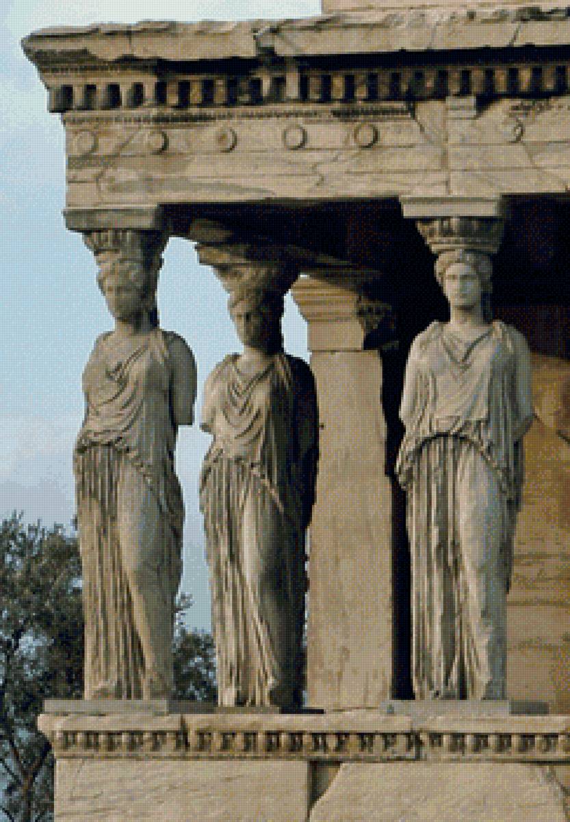 карриатиды - афины, древняя греция, архитектура, портик посейдона, здания - предпросмотр