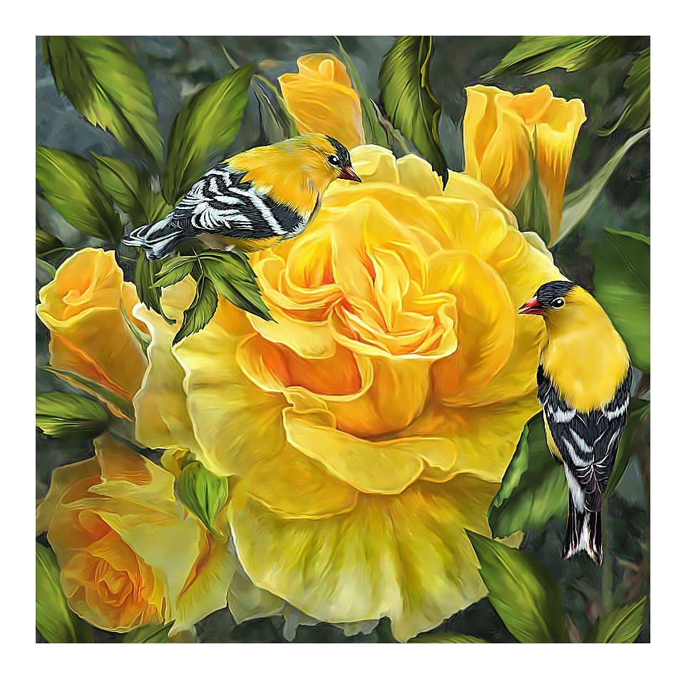 ROSAS AMARILLAS Y PAJAROS - оригинал