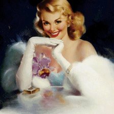 Схема вышивки «Красотка в мехах1»