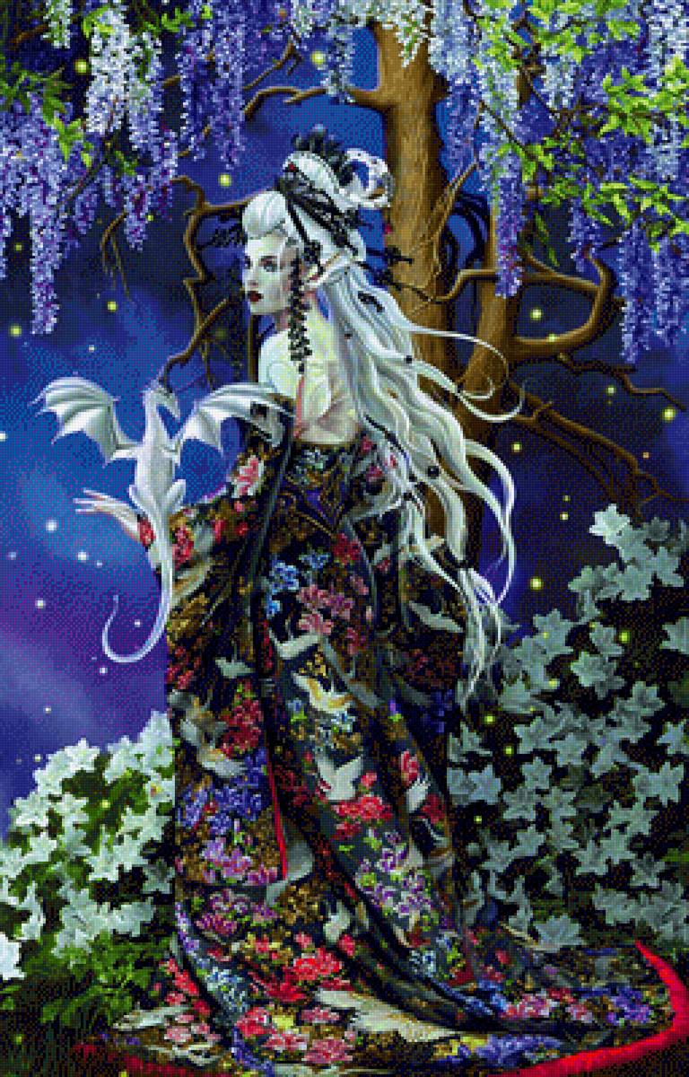 художник nene thomas37 - фэнтази, девушка, дама, женщина, китаянка, дракон - предпросмотр