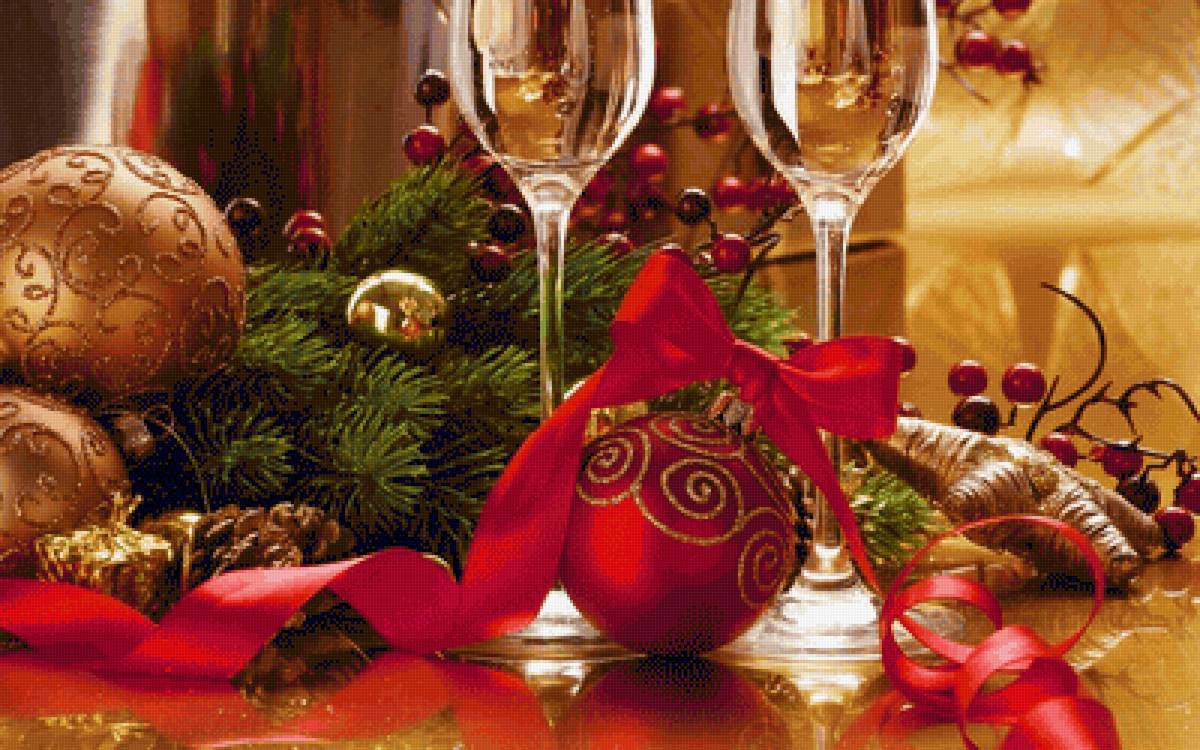 новогодний натюрморт - новый год, бокалы, натюпморт - предпросмотр
