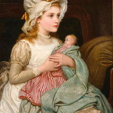 Схема вышивки «девочка с куклой»