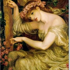 Схема вышивки «Девушка смотрит в зеркало»