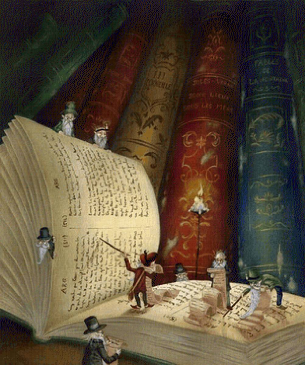 №2169806 - гномы, библиотека, фэнтези, книги - предпросмотр