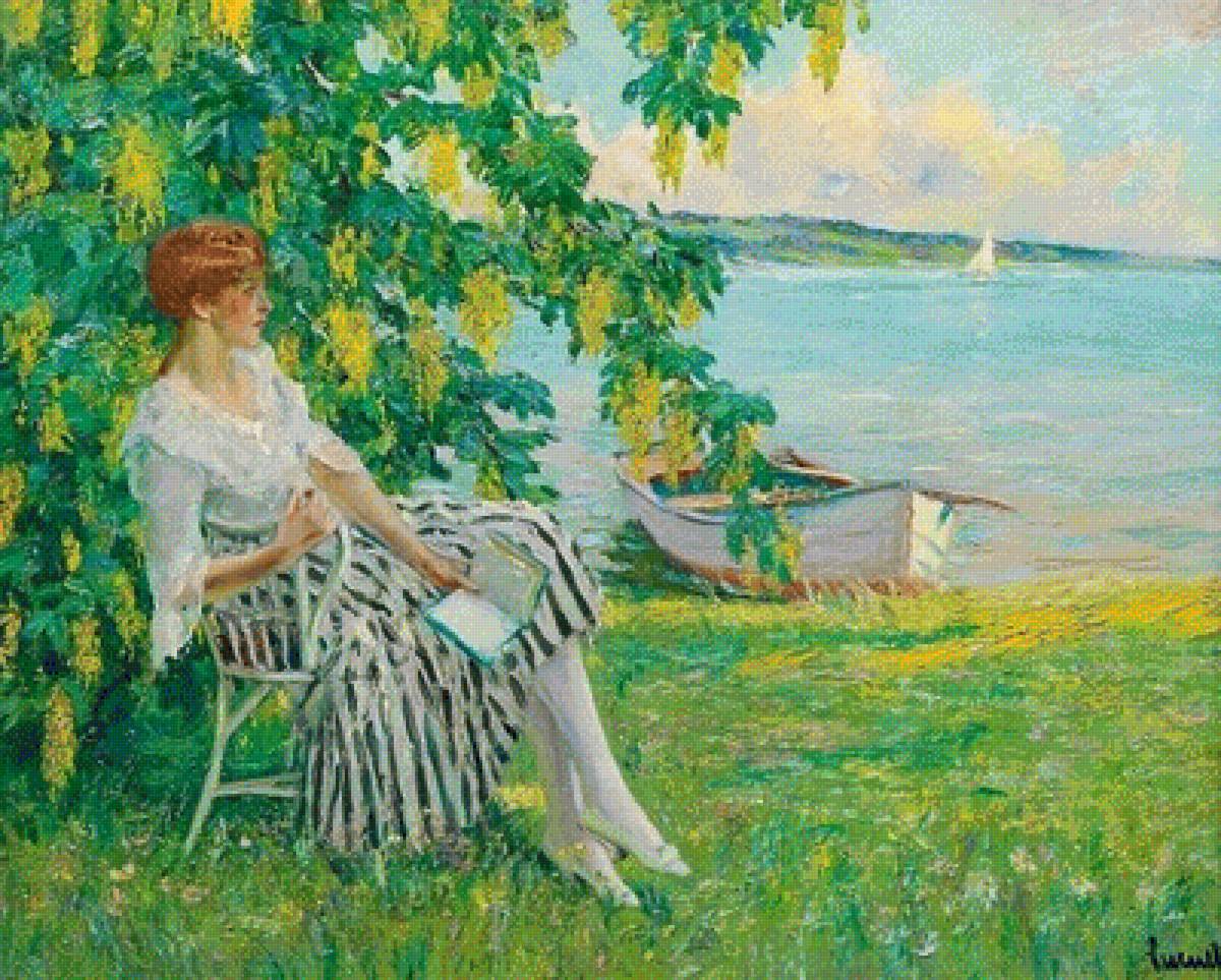 Американские красотки - художник-импрессионист, природа, женщины, эдвард кукуэль - предпросмотр